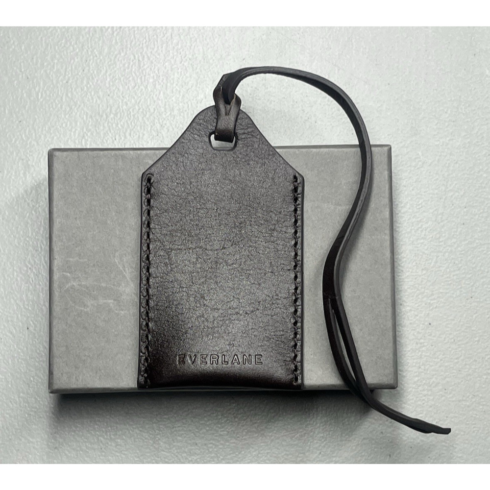 Everlane Leather Luggage Tag Brown